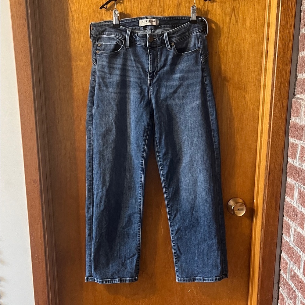 Liverpool Women's Straight Leg Jeans - Dark Blue 40 cm across waist